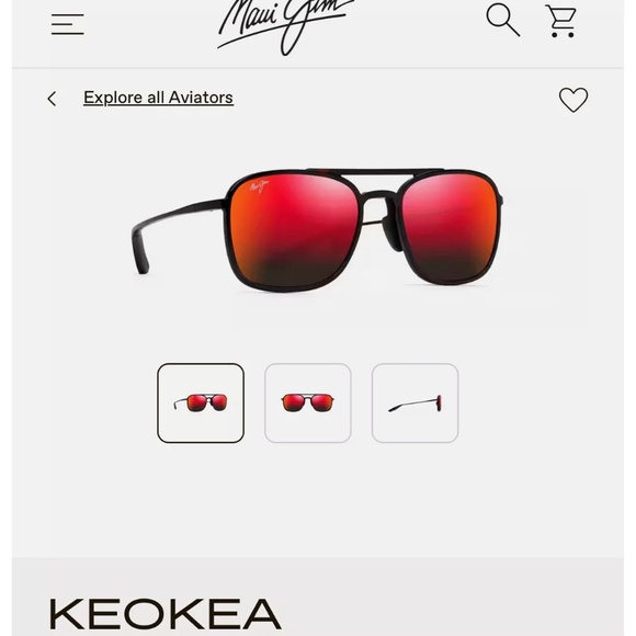 NEW Maui Jim Keokea red sunglasses MJ447-04T 55